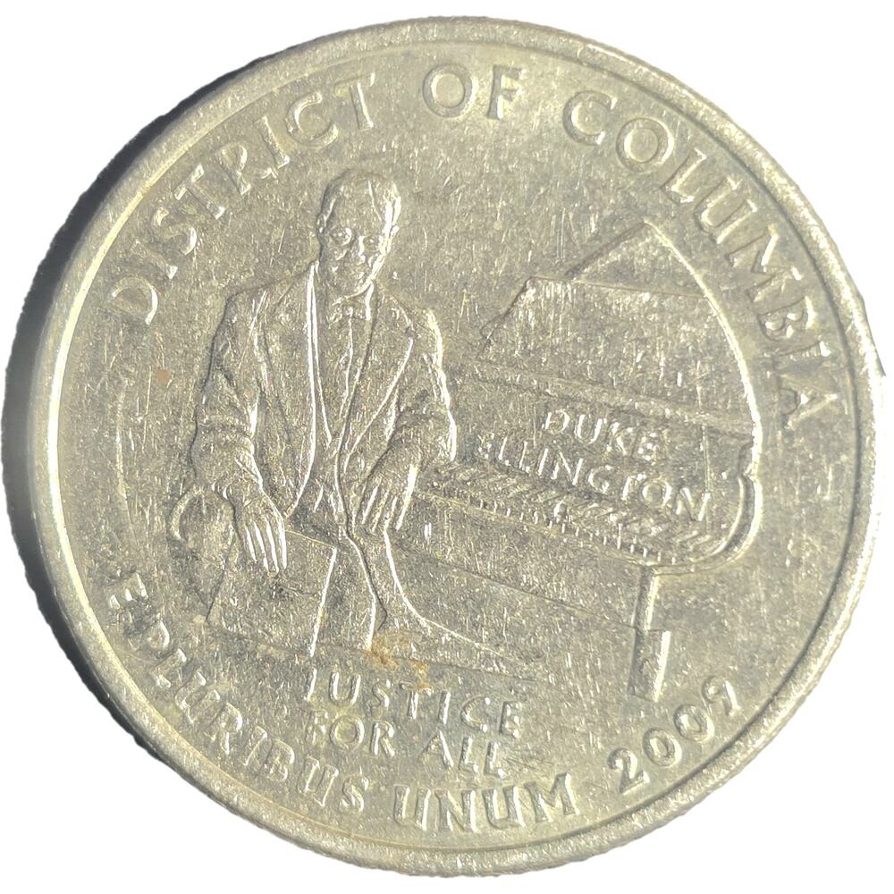 Duke of Ellington 2009D Quarter Doubled Die With Die Clash Variety Error Coin